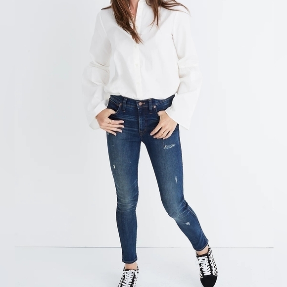 Nwt Madewell 9" High Rise Distressed Skinny Jean Size 24 - Picture 1 of 15